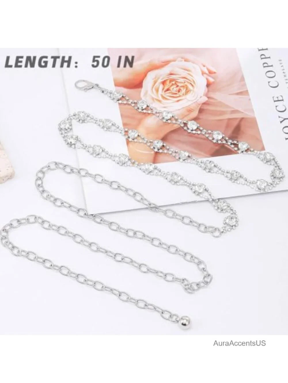 Rhinestone Crystal Waist Belt Chain Belt Large Size Plus Size Wedding Bridal